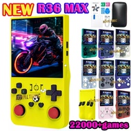 R36Max Handheld Game Console 4inch IPS Screen 22000+games 128G Pocket Video Player for Adult Kids Cl