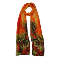San Marco Feather Printed Scarf Orange