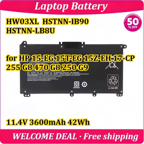 [New] HW03XL HSTNN-IB90 HSTNN-LB8U for HP 15-EG 15T-EG 15Z-EH 17-CP 255 G8 470 G8 250 G9 Laptop Batt