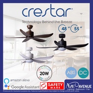 Crestar Value Air 48 / 55 Inch 5 Blades Ceiling Fan With 3-Tone LED Light And Remote Control