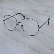 VINTAGE絕版老品全新古董眼鏡 西德 zeiss 霧銀鑲嵌翠綠色烤漆