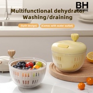 【BH】Manual Salad Spinner 3-in-1 Fruit Veggie Washer Dryer And Storage Basket BPA-Free Vegetable Dehy