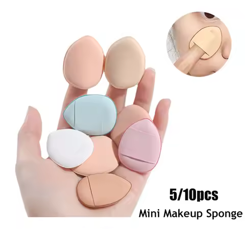 Mini Size Finger Puff Makeup Sponge Set, Face Concealer Foundation, Puff Detail, Professional Cosmet