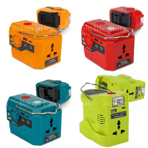For Makita/DeWal/Milwaukee/Bosch/Ryobi，18V 20V Battery Portable Power Inverter 120-220V Outdoor Mobi