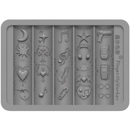 M08 Y2K Silicone Mold Music Note Mobile Phone Headphones Popular Designs Nail Molds