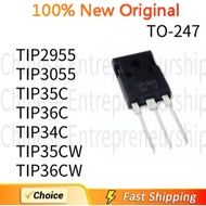 5 PCS TO247 TIP2955 TIP3055 TIP35C TIP36C TIP34C TIP35CW TIP36CW TO-247 DC high-power transistor 100