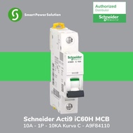 Schneider Acti9 iC60H Mcb 10A - 1P - 10KA Kurva C - A9F84110