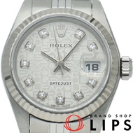 勞力士 Datejust 女士腕錶 79174G(F)，鑲嵌 10 顆鑽石，電腦錶盤。包含原廠錶盒、保固卡，18K 白金/精鋼材質，銀色錶殼。已翻新。 2004 年款。成色極佳。 [二手]