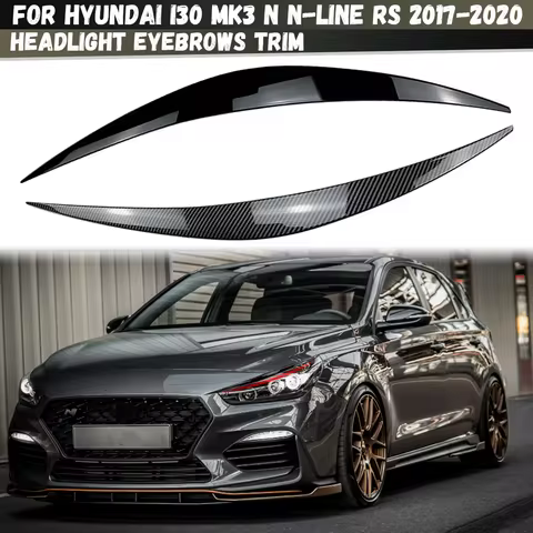 Auto Headlight Lamp Car Eyebrows Eyelid Cover Trim Stickers For Hyundai I30 MK3 N N-Line RS 2017 201