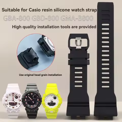 For Casio G-SHOCK GBA-800 GBD-800 GMA-B800/GMD-B800 Silicone Watch Strap Resin Rubber Band 11*27mm R
