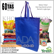 MURAH 5 Lusin isi 60 pcs Tas Kain Spunbond Goodie Bag Ukuran SML & XL Besar Untuk Kantong Belanja Li