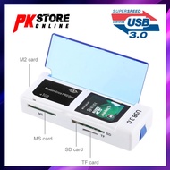 3122 5GBPS SD / TF / M2 / MS TO USB 3.0 MEMORY CARD READER WITH SD / TF / M2 / MS / CARDS CASE