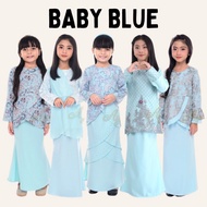Koleksi Baju Kurung Lace / Plain / Printed - Warna Baby Blue/ Biru Muda