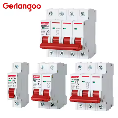 1P 2P 3P 4P DC 1000V MCB Solar Mini Circuit Breaker Overload Protection Switch 3A-63A DC1000V Photov