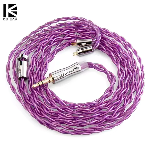 KBEAR Glory 4 Core 6N Single Crystal Copper Upgraded Earphone Cable 2PIN/MMCX/QDC/TFZ Earbuds Connec