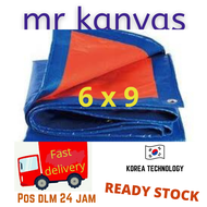 6x9 (Kaki) PE TARPAULIN BLUE ORANGE CANVAS KANVAS KHEMAH CAMPING PASAR MALAM FLYSHEET GROUNDSHEET