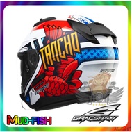 TOPI GRACSHAW TANCHO WHITE G555 HELMET (DOUBLE VISOR)