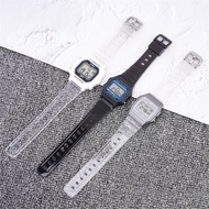 TPU Watch Strap for Casio F-91W/F84/F105/108/A158/168 AE-1200/1300 Transparent Silicone Wrist Band B