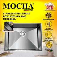 SYK MOCHA Handmade Undermount Sink MKS6045A Stainless Steel Kitchen Sink Single Sink Sinki Dapur Sin