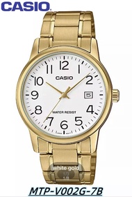 casio นาฬิกาผู้ชาย สายสเตนเลส รุ่น MTP-V002G-1B MTP-V002G-7B2 คาสิโอ้ MTP V002 MTP-V002G ตัวล็อกแบบบานพับ ( คาสิโอ แท้ ของแท้100% ประกัน CMG)