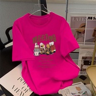 Clothing Fashion Plus Size Top Printed T-Shirt S-3XL Letter Preppy Style Loose Versatile Formal Shou