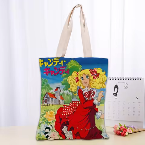 Candy Candy Anime 6 Tote Bag Female 90s Vintage Cartoon Shoulder Bags Women Handbag Large Capacity S