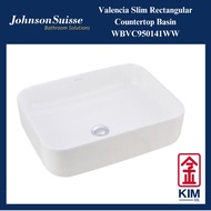 Johnson Suisse Valencia Slim Rectangular Countertop Basin (WBVC950141WW) | Wash Basin | Bathroom Basin | Sinki Bilik Air