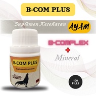 B Complex Fighting Chicken Vitamins B-COM PLUS contains 100 Pills