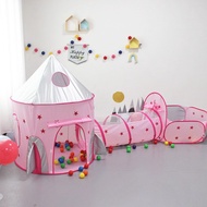 TENDA MERAH Children's Play Tent/Kids Teepee Play Tent House/Tunnel Tent - Pink