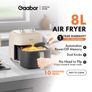 Gaabor SmartHaven 8L Capacity Air Fryer Non-Stick Coating Oil Free Smokeless Dual Knobs Penggoreng U