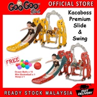 [FP] GOOGOO BIRD KACABOSS Premium Slide 170cm Extra Long 3 in 1 Slide and Swing With Guardrail Papan