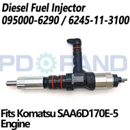 Common Rail Injector 095000-6290 For Komatsu SAA6D170E-5 Engine PC1250-8 WA600-6 D375A-5 6245-11-310