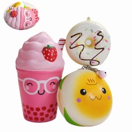 Food Squishy Toys, 3pcs Slow Rise Squishies Food Keychain Ice Cream Hamburger Donut Squishies Jumbo