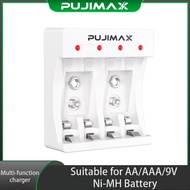 PUJIMAX battery charger for NI-MH battery AA/AAA battery 9V battery rechargeable battery fast charge