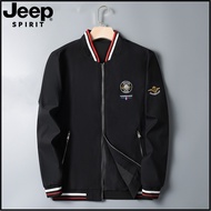 JEEP ผู้ชายเสื้อแขนยาวเสื้อกันลมไหล่คอเต่าปกติพอดีเหตุการณ์เบสบอลเสื้อไดอารี่ฤดูใบไม้ร่วงและฤดูหนาว