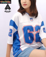 [Custom Name Jersey] AlbaNits Retro Sports Jersey Burgundy/Light Blue/Dark Blue - Round Neck Fit, Mi