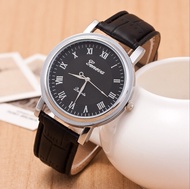 Geneva Man Leather Strap Men Watch Jam Tangan Pria