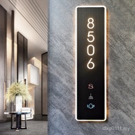 Club House Number Hotel House Number Plate Door Display Acrylic Doorbell Stainless Steel Solid Wood 