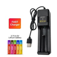 18650 Battery Charger USB 2.0 Smart Charging for 26650 21700 14500 26500 22650 26700 Li-ion Rechargeable Battery Charge Durable