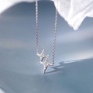 Dây chuyền nữ sao đôi tình yêu đính đá chuẩn bạc ta - THJ Cam kết bạc chuẩn giá tốt kèm bảo hành