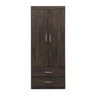 Wardrobe / 2 Doors 2 Drawers Wardrobe / Almari Pintu Kunci / 2 Pintu 2 Laci / Almari Baju