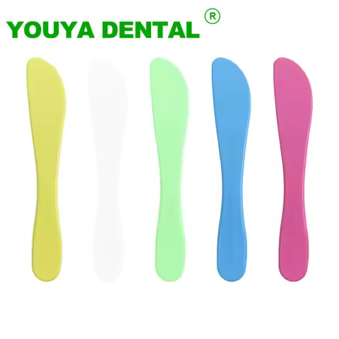 5pcs Dental Plaster Spatula Dentistry Alginate Mixing Knife Cement Powder/Mold Material Plastic Hand