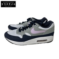 Nike FD9082-001 海軍藍 x 灰色 Air Max 1 運動鞋，尺寸 27.5（二手）