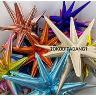 TOKODIPADANG1 Starburst Foil Balloon 3D Thorns 22 inch 27 inch SPIN BALLOON disco balloon 4D disco b