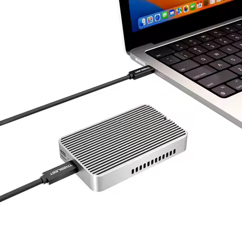 Thunderbolt5 80Gbps M.2 NVMe SSD Enclosure, USB4 V2.0 Compatible with TB5/TB4/TB3 Transfer Rates Ove