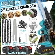 Chainsaw cordless 6inch Cordless chain saw Wood Cutter Secateurs Portable Branch Pruning Saw Recharg