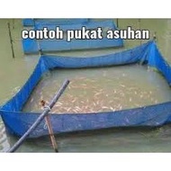Jaring sangkar Biru bela anak Ikan /Complete Pukat asuhan anak ikan/Kolam Ikan/hapa net