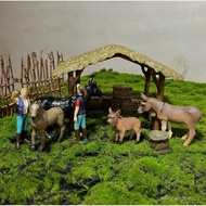Hot-selling Scene Model Simulation Miniature Mini Grass Shed Cow Shed Stable Micro-View Sand Table P