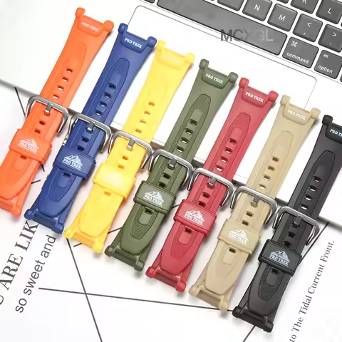 For Casio PRG-240 PRG-40 PAG-40 Specialized Interface TPU Replacemnet Strap Resin Wristband Watch Ac