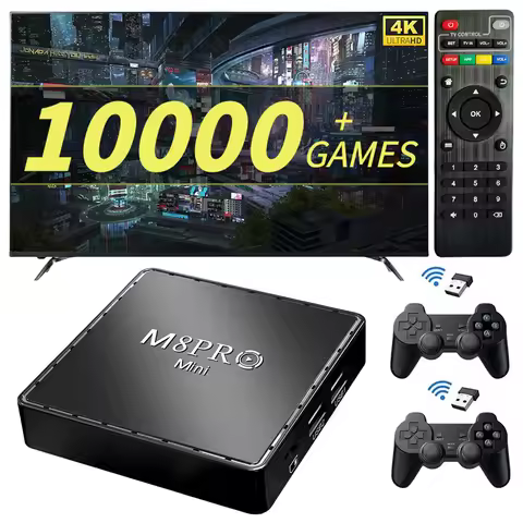 4K Gamebox Video Game Console 10000 Games Emuelec 9 Emulator Retro Game Machine Android Smart TV Box